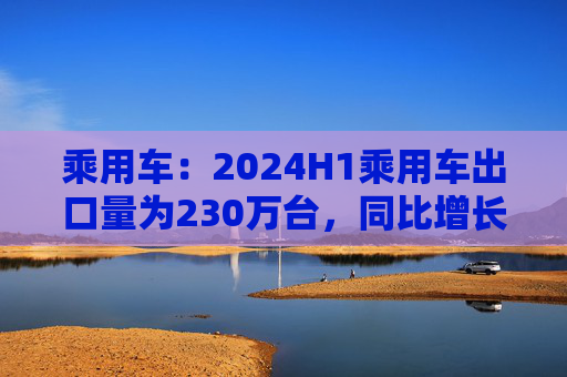 乘用车：2024H1乘用车出口量为230万台，同比增长30%，预计全年出口量在500万台左右