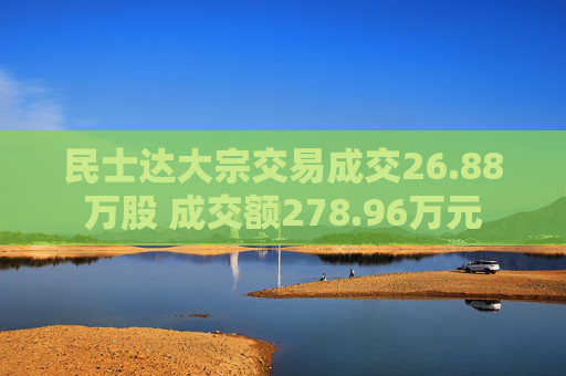 民士达大宗交易成交26.88万股 成交额278.96万元